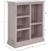 SAFAVIEH Home Collection – Maralah 5-Shelf Solid Wood Bookcase, White, 25″ Wide Storage Display Shelf, Fully Assembled (AMH6634B)(Grey)