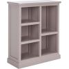 SAFAVIEH Home Collection – Maralah 5-Shelf Solid Wood Bookcase, White, 25″ Wide Storage Display Shelf, Fully Assembled (AMH6634B)(Grey)