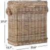 SAFAVIEH Home Collection – Sidonie Grey Rattan Storage Hamper, Wicker Storage Basket with Iron Frame for Bedroom, Bathroom or Living Room, Fully Assembled (SEA7020A)(Grey)