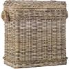 SAFAVIEH Home Collection – Sidonie Grey Rattan Storage Hamper, Wicker Storage Basket with Iron Frame for Bedroom, Bathroom or Living Room, Fully Assembled (SEA7020A)(Grey)