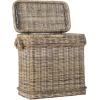 SAFAVIEH Home Collection – Sidonie Grey Rattan Storage Hamper, Wicker Storage Basket with Iron Frame for Bedroom, Bathroom or Living Room, Fully Assembled (SEA7020A)(Grey)