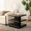 SAFAVIEH Home Collection – Suette Modern Black 3-Tier Square Accent Table with Shelves, Compact Storage Side Table for Living Room or Bedroom (ACC5001B)(Black)