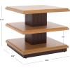 SAFAVIEH Home Collection – Suette Modern Black 3-Tier Square Accent Table with Shelves, Compact Storage Side Table for Living Room or Bedroom (ACC5001B)(Natural/Walnut)