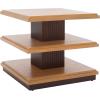 SAFAVIEH Home Collection – Suette Modern Black 3-Tier Square Accent Table with Shelves, Compact Storage Side Table for Living Room or Bedroom (ACC5001B)(Natural/Walnut)