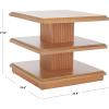 SAFAVIEH Home Collection – Suette Modern Black 3-Tier Square Accent Table with Shelves, Compact Storage Side Table for Living Room or Bedroom (ACC5001B)(Natural)