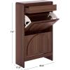 SAFAVIEH Home Collection – Willam Walnut Shoe Rack, Modern Slim Storage Cabinet with Drawer & Shelves, Space-Saving Organizer for Entryway or Hallway (STG3100A)(Walnut)