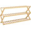 SAFAVIEH Home Collection Home Collection Acheta Natural Bamboo 3-Tier Shoe Storage Shelf