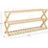 SAFAVIEH Home Collection Home Collection Acheta Natural Bamboo 3-Tier Shoe Storage Shelf