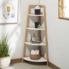 SAFAVIEH Home Collection Home Collection Rainier White/Natural 4-Tier Corner Storage Shelf