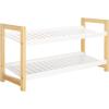 SAFAVIEH Home Collection Home Collection Wylie White/Natural Storage Shoe Rack