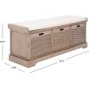 SAFAVIEH Home Collection Landers Distressed White 3-Drawer/Cushion Storage Bench (Fully Assembled) BCH5703A(Sand)