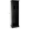 SAFAVIEH Home Collection Layli Farmhouse Antique White 4-Shelf 2-Hook Top Storage Hall Tree (Fully Assembled)(Black)