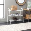 SAFAVIEH Home Collection Mira White Metal 3-Tier Storage Shoe Rack