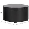 SAFAVIEH Home Collection Rafaela Black Round Tray Top Storage Coffee Table (Fully Assembled)(Black)