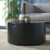 SAFAVIEH Home Collection Rafaela Black Round Tray Top Storage Coffee Table (Fully Assembled)(Black)