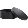 SAFAVIEH Home Collection Rafaela Black Round Tray Top Storage Coffee Table (Fully Assembled)(Black)