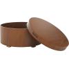 SAFAVIEH Home Collection Rafaela Black Round Tray Top Storage Coffee Table (Fully Assembled)(Natural Brown)