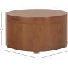 SAFAVIEH Home Collection Rafaela Black Round Tray Top Storage Coffee Table (Fully Assembled)(Natural Brown)