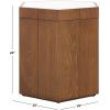 SAFAVIEH Home Collection Rafaela Walnut/White Hexagon Storage Accent Table (Fully Assembled)(Natural Brown/White)