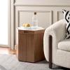 SAFAVIEH Home Collection Rafaela Walnut/White Hexagon Storage Accent Table (Fully Assembled)(Natural Brown/White)