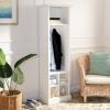SAFAVIEH Home Collection Surrey Farmhouse Antique White 6-Shelf 2-Hook Bottom Storage Hall Tree (Fully Assembled)(Antique White)