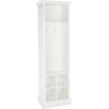 SAFAVIEH Home Collection Surrey Farmhouse Antique White 6-Shelf 2-Hook Bottom Storage Hall Tree (Fully Assembled)(Antique White)