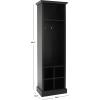 SAFAVIEH Home Collection Surrey Farmhouse Antique White 6-Shelf 2-Hook Bottom Storage Hall Tree (Fully Assembled)(Black)