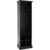 SAFAVIEH Home Collection Surrey Farmhouse Antique White 6-Shelf 2-Hook Bottom Storage Hall Tree (Fully Assembled)(Black)