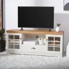 SAFAVIEH Home Collection Trudy White Wash and Oak 1-Drawer 2-Shelf Storage TV Media Stand (up to 60-inch Flat Screen)