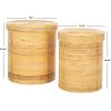 SAFAVIEH Home Collection Vali Natural Rattan Storage Basket with Lid Set of 2 (Fully Assembled)
