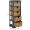 SAFAVIEH Home Collection Vedette Distressed Black 5-Drawer Wicker Basket Storage Tower (Fully Assembled)(Blue)