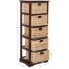 SAFAVIEH Home Collection Vedette Distressed Black 5-Drawer Wicker Basket Storage Tower (Fully Assembled)(Cherry)
