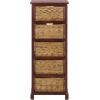 SAFAVIEH Home Collection Vedette Distressed Black 5-Drawer Wicker Basket Storage Tower (Fully Assembled)(Cherry)