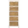 SAFAVIEH Home Collection Vedette Distressed Black 5-Drawer Wicker Basket Storage Tower (Fully Assembled)(Vintage White)