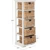 SAFAVIEH Home Collection Vedette Distressed Black 5-Drawer Wicker Basket Storage Tower (Fully Assembled)(Vintage White)