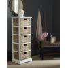 SAFAVIEH Home Collection Vedette Distressed Black 5-Drawer Wicker Basket Storage Tower (Fully Assembled)(Vintage White)