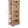 SAFAVIEH Home Collection Vedette Distressed Black 5-Drawer Wicker Basket Storage Tower (Fully Assembled)(White Washed)