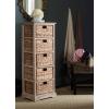 SAFAVIEH Home Collection Vedette Distressed Black 5-Drawer Wicker Basket Storage Tower (Fully Assembled)(White Washed)