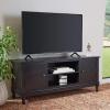 SAFAVIEH Ozark TV Stand for up to 55″ Flatscreen – Brown, 2 Doors with Interior Storage, 2 Open Shelves, Entertainment Media Console (MED5700C)(Black)
