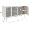 SAFAVIEH Piran TV Stand for up to 70″ Flatscreen – Oak Brown & Gold, 4 Doors with Interior Storage, Entertainment Media Console (MED9611D)(Bleached White/Silver)