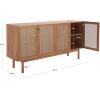 SAFAVIEH Piran TV Stand for up to 70″ Flatscreen – Oak Brown & Gold, 4 Doors with Interior Storage, Entertainment Media Console (MED9611D)(Oak / Gold)
