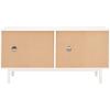 SAFAVIEH Piran TV Stand for up to 70″ Flatscreen – Oak Brown & Gold, 4 Doors with Interior Storage, Entertainment Media Console (MED9611D)(White / Gold)
