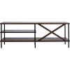 Safavieh Home Bruno Industrial Walnut and Black Storage Shelves TV Media Stand