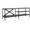 Safavieh Home Bruno Industrial Walnut and Black Storage Shelves TV Media Stand