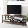 Safavieh Home Bruno Industrial Walnut and Black Storage Shelves TV Media Stand