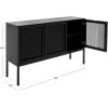 Safavieh Home Collection Zadie Coastal Black/Natural Rattan 3-Door Storage Sideboard(Black)