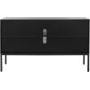 Safavieh Home Collection Zadie Coastal Black/Natural Rattan 3-Door Storage Sideboard(Black)
