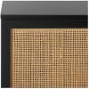 Safavieh Home Collection Zadie Coastal Black/Natural Rattan 3-Door Storage Sideboard(Black/Gold)