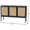 Safavieh Home Collection Zadie Coastal Black/Natural Rattan 3-Door Storage Sideboard(Black/Natural)