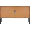Safavieh Home Collection Zadie Coastal Black/Natural Rattan 3-Door Storage Sideboard(Natural/Black)